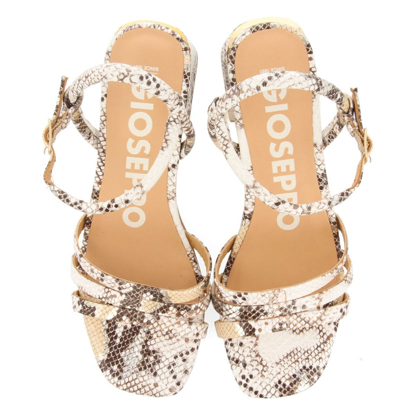 SANDALIAS DE TACÓN DE PIEL CON PRINT ANIMAL OFF-WHITE PARA MUJER KUTALLI
