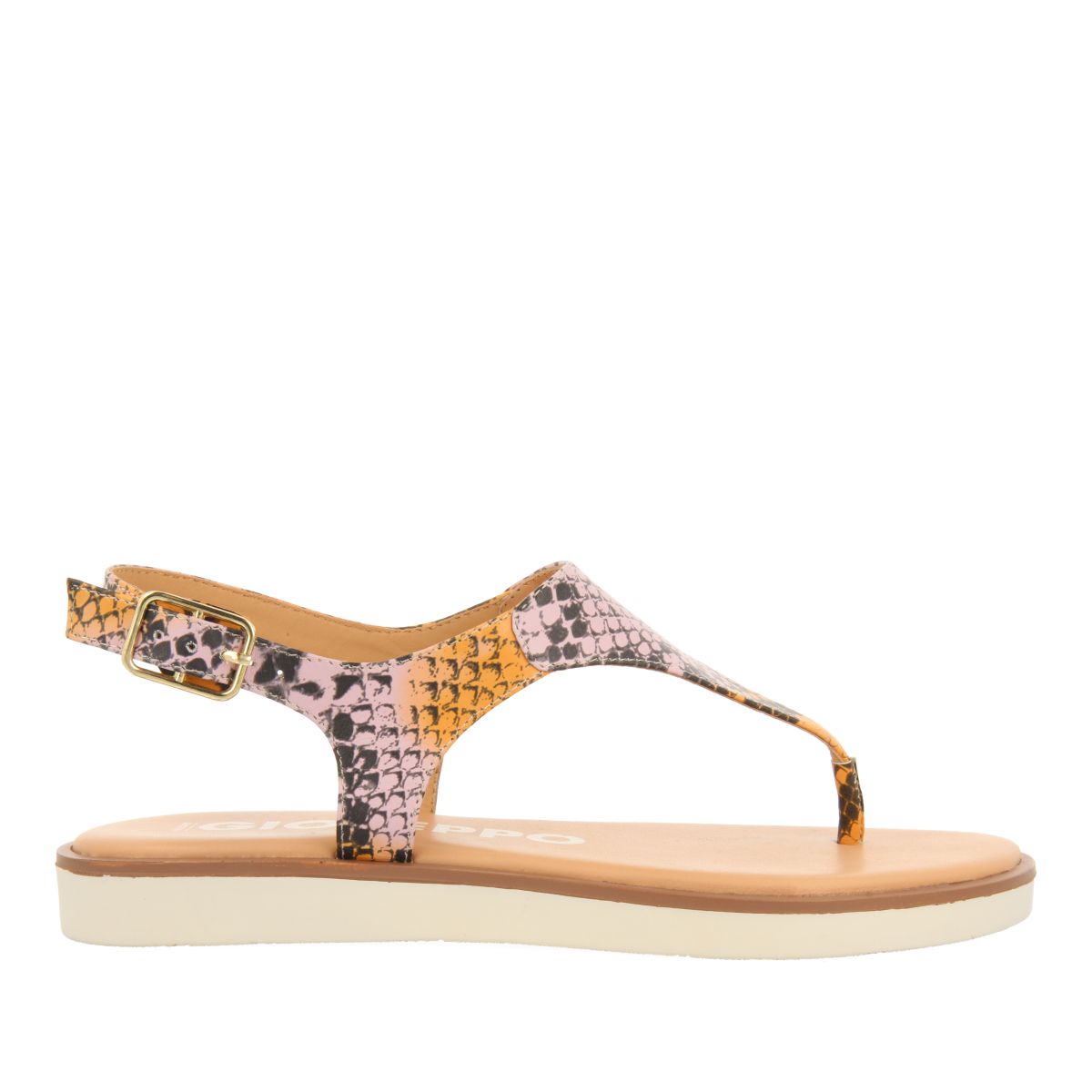 SANDALIAS MULTICOLOR DE PIEL CON ESTAMPADO DE SERPIENTE PARA MUJER XIBER