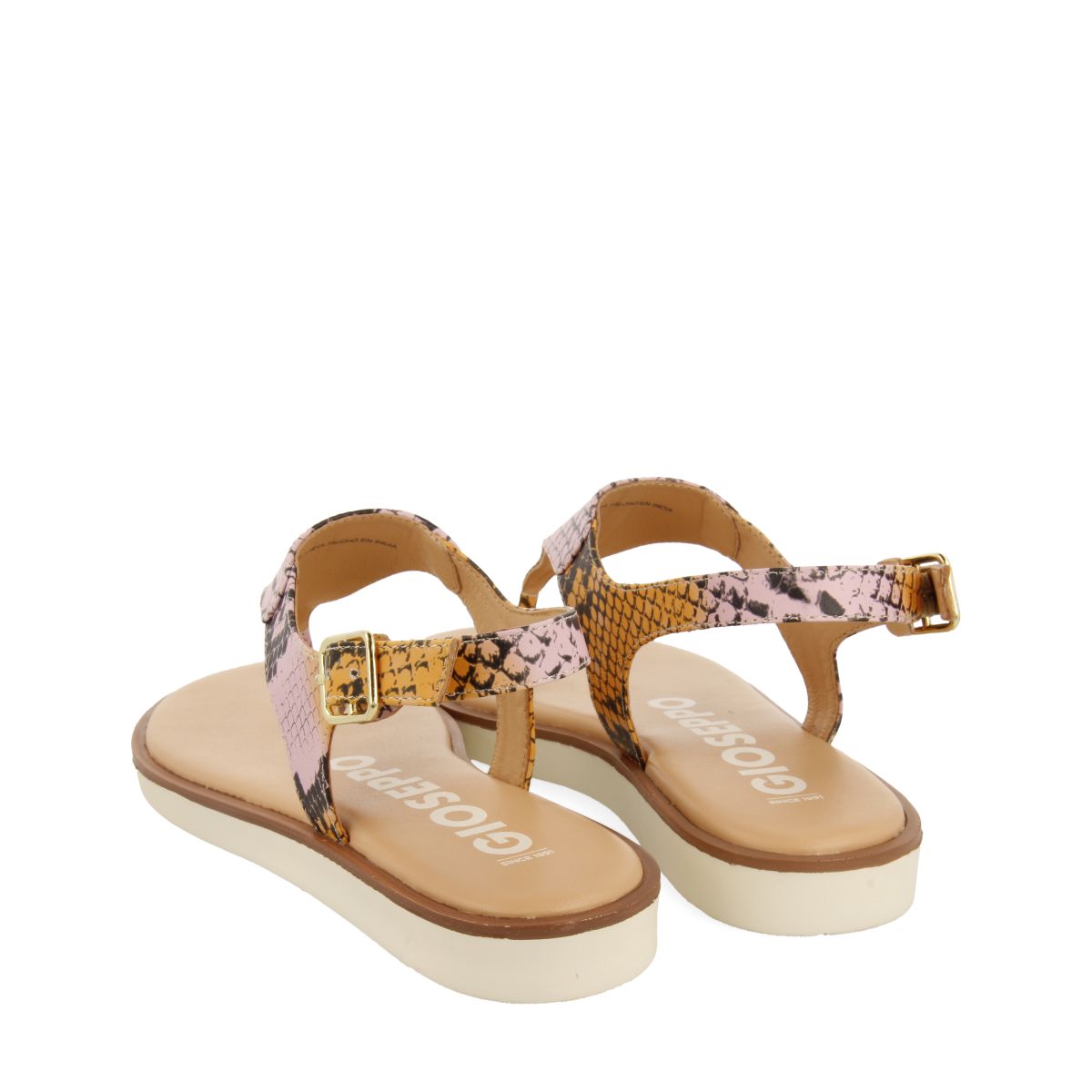 MULTICOLOR SNAKE PRINT LEATHER SANDALS FOR WOMEN XIBER