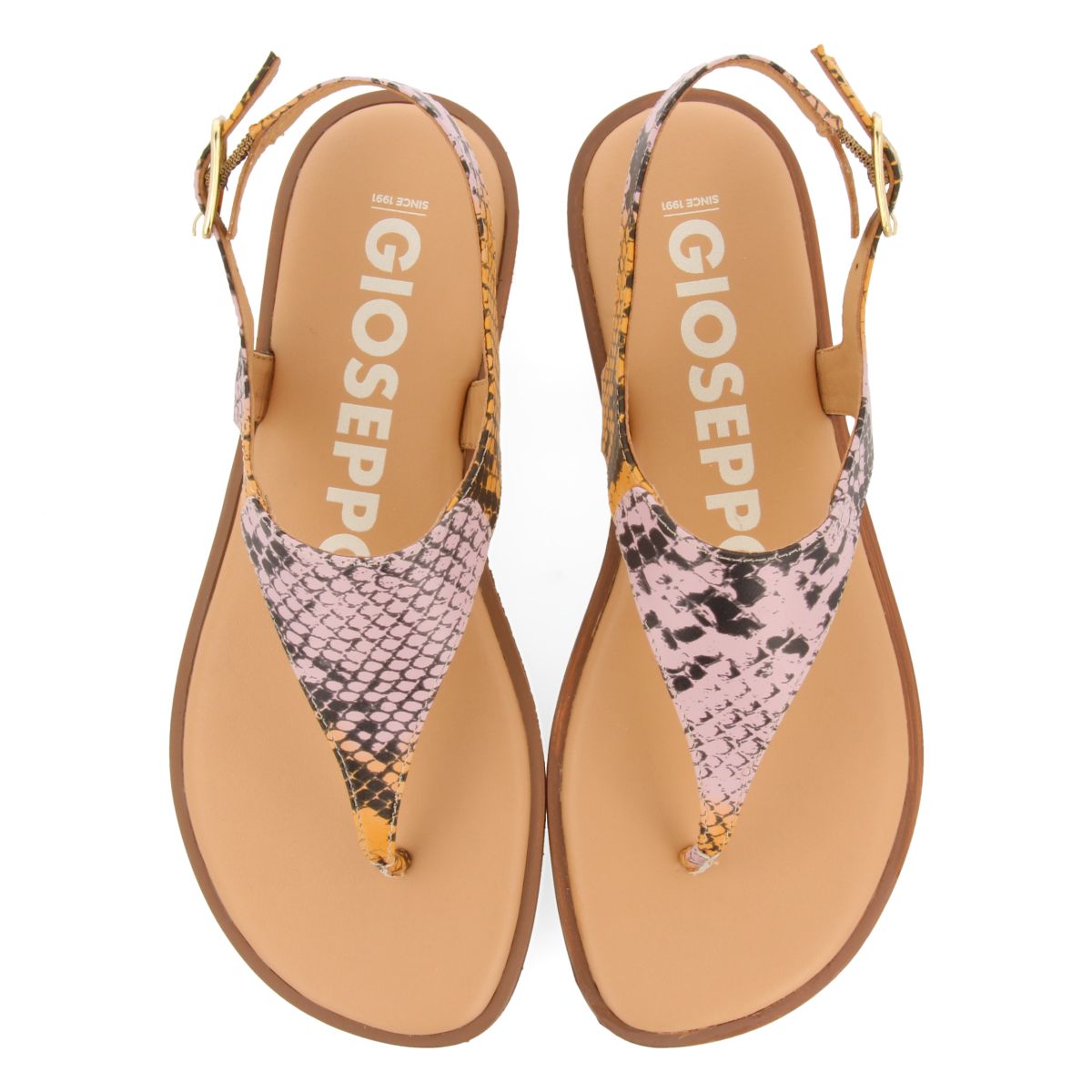 MULTICOLOR SNAKE PRINT LEATHER SANDALS FOR WOMEN XIBER