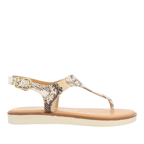 SANDALIAS OFF-WHITE DE PIEL CON ESTAMPADO DE SERPIENTE PARA MUJER XIBER