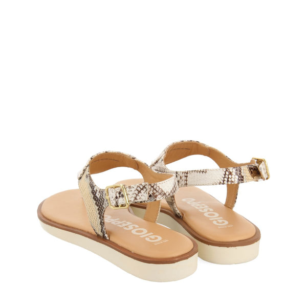 SANDALI OFF-WHITE IN PELLE CON STAMPA DI SERPENTE PER DONNA XIBER