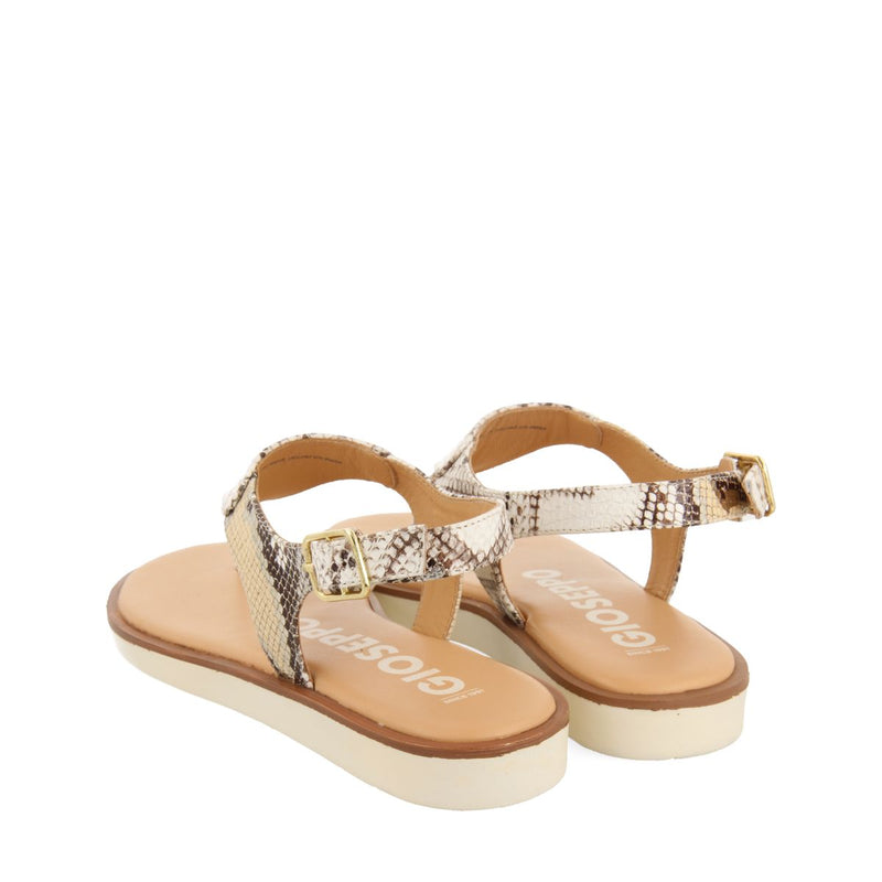SANDALI OFF-WHITE IN PELLE CON STAMPA DI SERPENTE PER DONNA XIBER