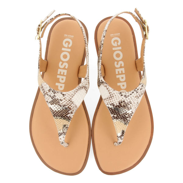 SANDALI OFF-WHITE IN PELLE CON STAMPA DI SERPENTE PER DONNA XIBER