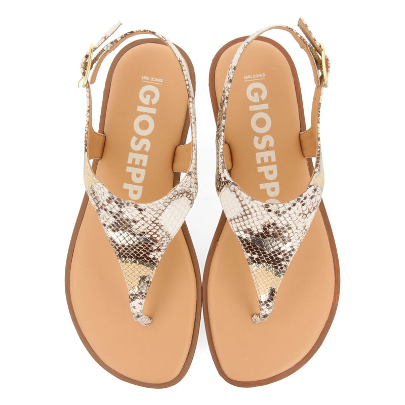 SANDALI OFF-WHITE IN PELLE CON STAMPA DI SERPENTE PER DONNA XIBER