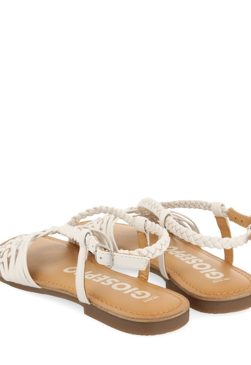SANDALIAS BLANCAS DE PIEL CON TIRAS CRUZADAS PARA MUJER AIDONE
