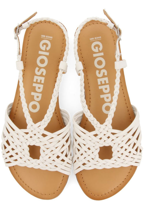 SANDALIAS BLANCAS DE PIEL CON TIRAS CRUZADAS PARA MUJER AIDONE