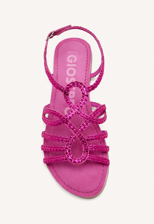 FUCHSIA BRAIDED LEATHER SANDALS FOR WOMEN YAKIMA