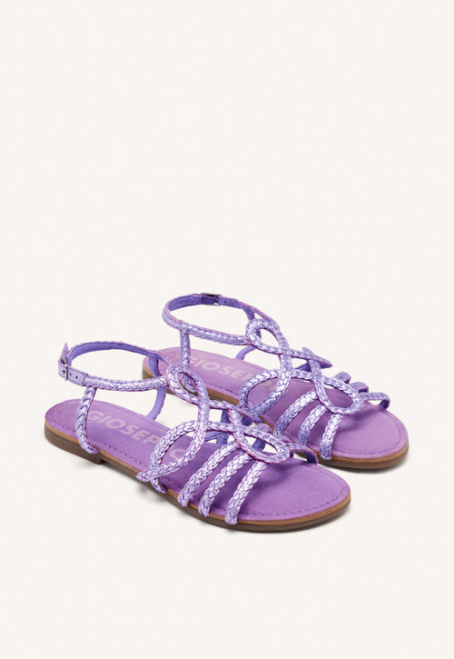 LAVENDER BRAIDED LEATHER SANDALS FOR WOMEN YAKIMA