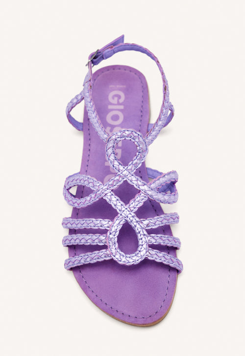 LAVENDER BRAIDED LEATHER SANDALS FOR WOMEN YAKIMA