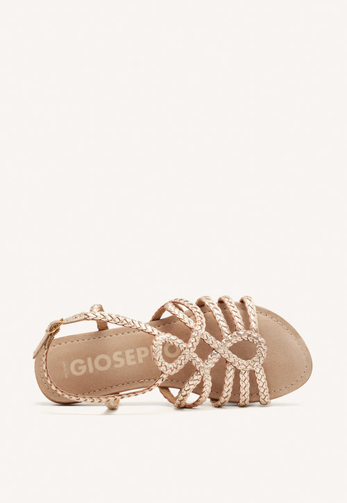 GOLDEN BRAIDED LEATHER SANDALS FOR WOMEN YAKIMA