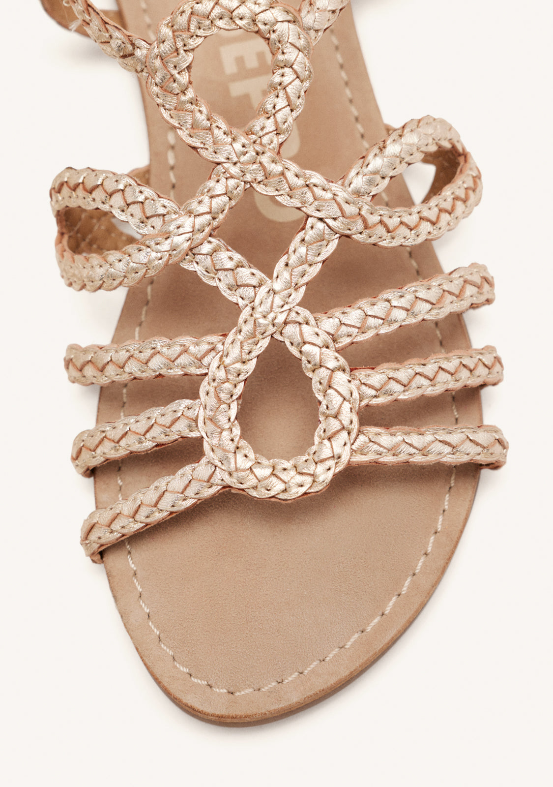 SANDALI DORATI IN PELLE INTRECCIATA PER DONNA YAKIMA