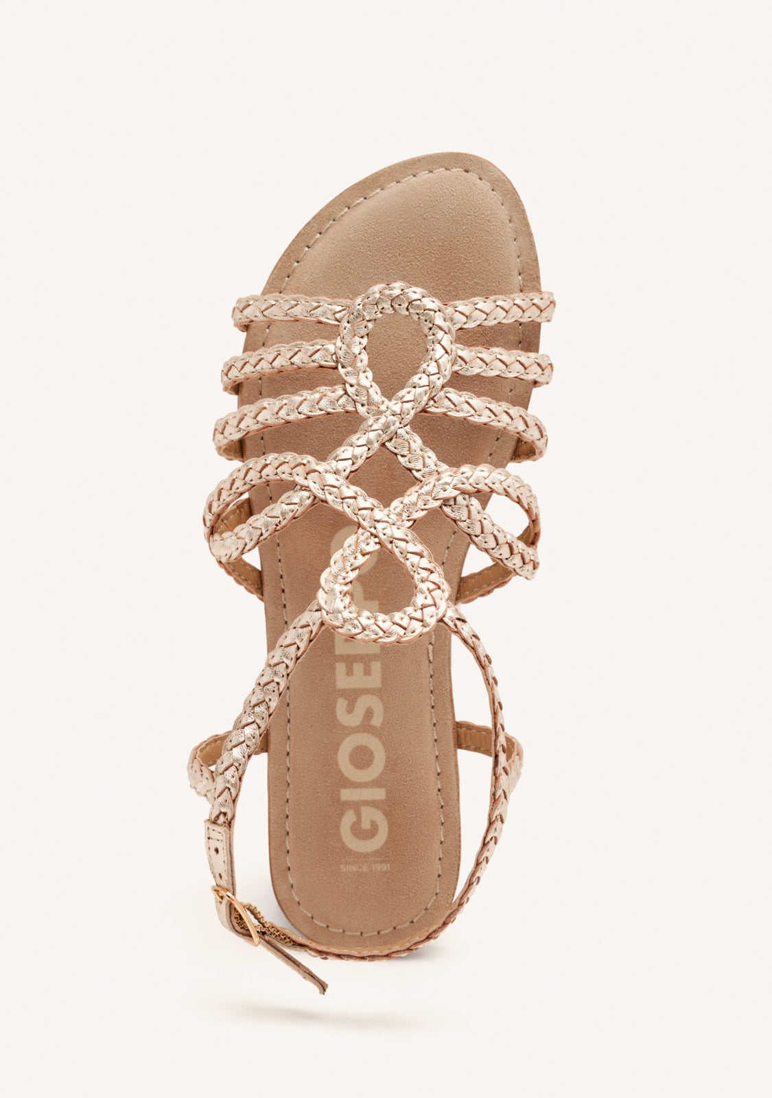 SANDALI DORATI IN PELLE INTRECCIATA PER DONNA YAKIMA