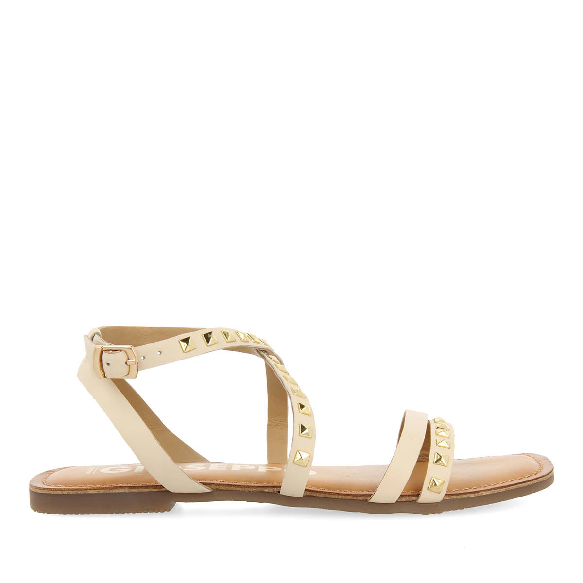 SANDALIAS OFF-WHITE DE PIEL CON TACHAS PARA MUJER MAIZI