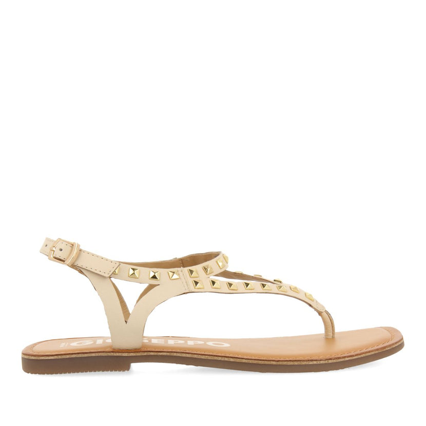 SANDALIAS OFF-WHITE DE PIEL CON TACHAS PARA MUJER TRILBY
