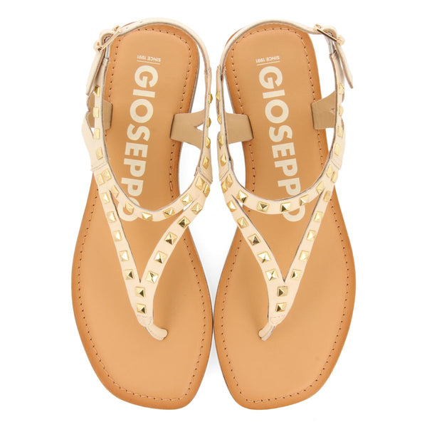 SANDALIAS OFF-WHITE DE PIEL CON TACHAS PARA MUJER TRILBY