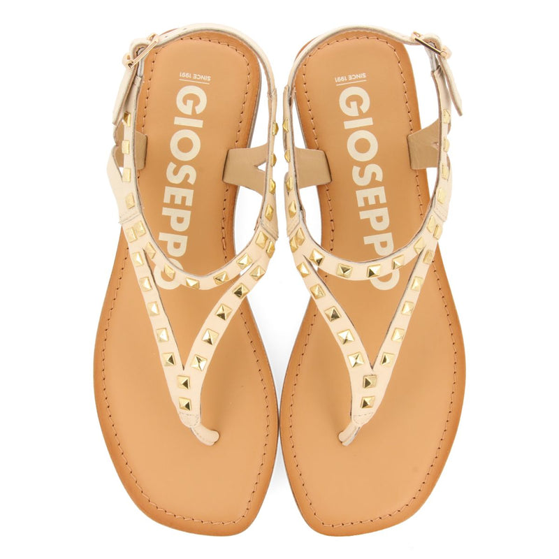SANDALIAS OFF-WHITE DE PIEL CON TACHAS PARA MUJER TRILBY