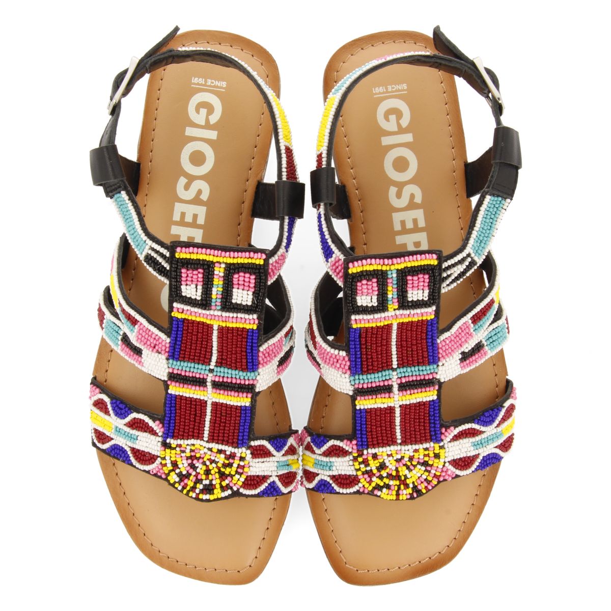 ETHNIC MULTICOLOR STONE SANDALS FOR WOMEN RACCUJA