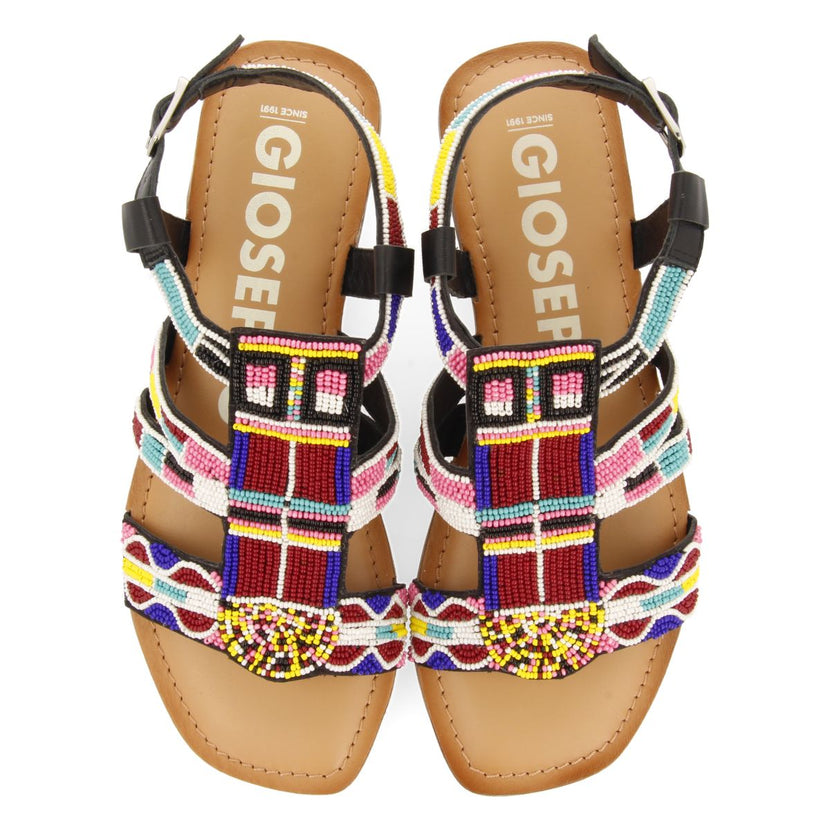 SANDALIAS ÉTNICA CON PIEDRAS MULTICOLOR PARA MUJER RACCUJA