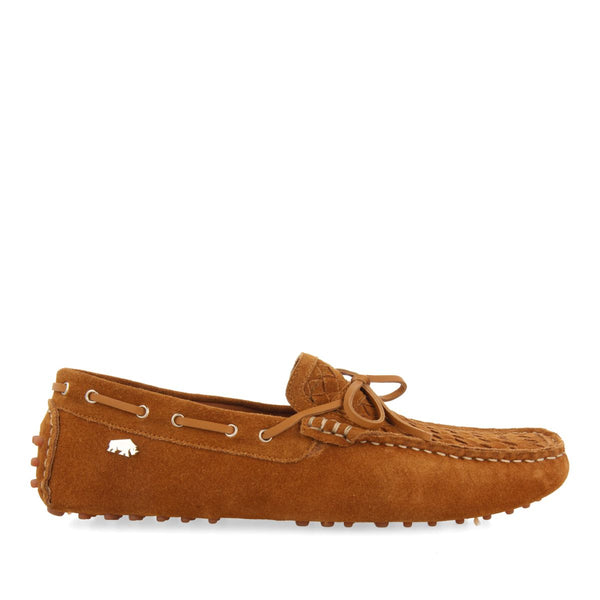 MOCASINES COLOR CUERO DE PIEL CON TRENZADO PARA HOMBRE SCORDIA