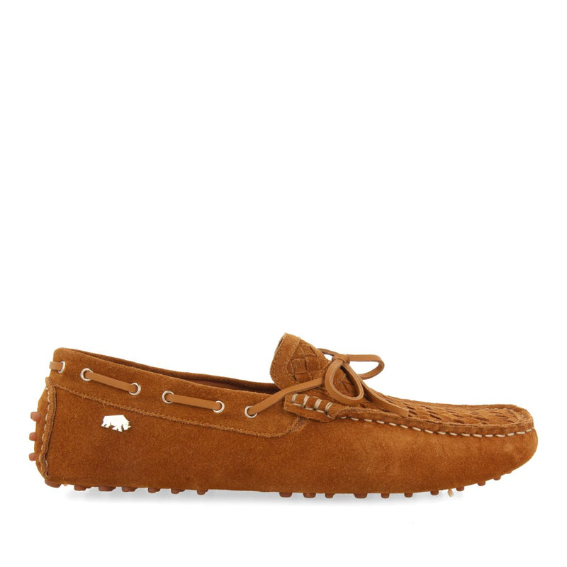 MOCASINES COLOR CUERO DE PIEL CON TRENZADO PARA HOMBRE SCORDIA