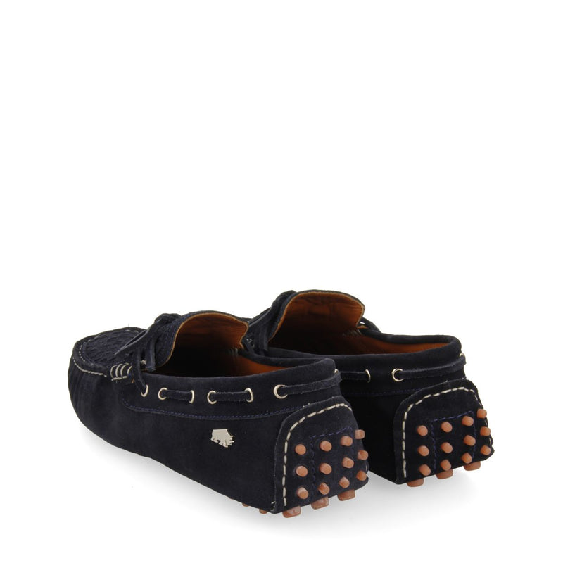 MOCASINES COLOR AZUL MARINO DE PIEL CON TRENZADO PARA HOMBRE SCORDIA