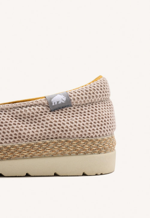 BEIGE MESH ESPADRILLES WITH RECYCLED COTTON FOR MEN YACOLT