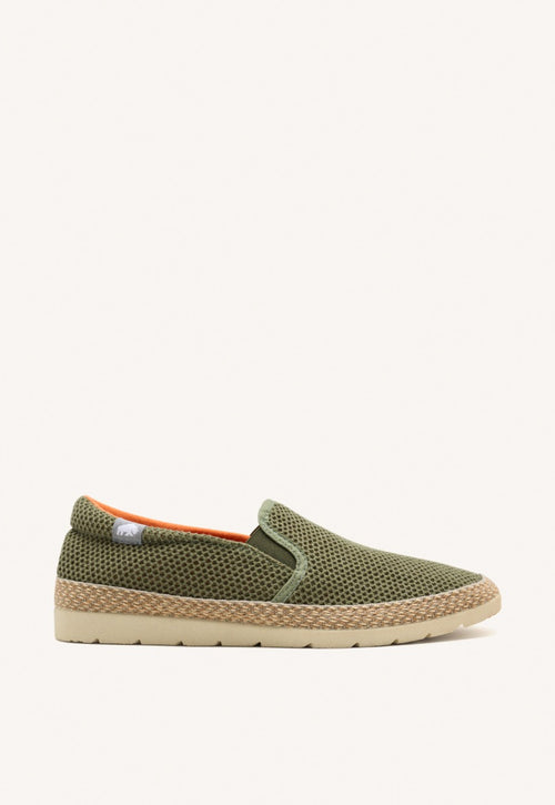 KHAKI MESH ESPADRILLES WITH RECYCLED COTTON FOR MEN YACOLT