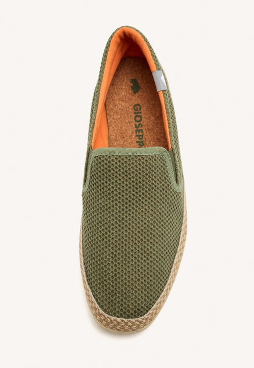 KHAKI MESH ESPADRILLES WITH RECYCLED COTTON FOR MEN YACOLT