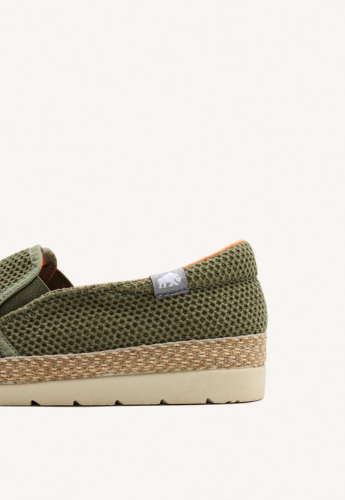 KHAKI MESH ESPADRILLES WITH RECYCLED COTTON FOR MEN YACOLT