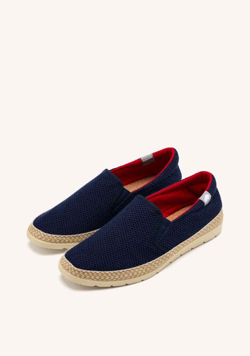 ESPADRILLES COLORE BLU MARINO IN RETE CON COTONE RICICLATO PER UOMO YACOLT