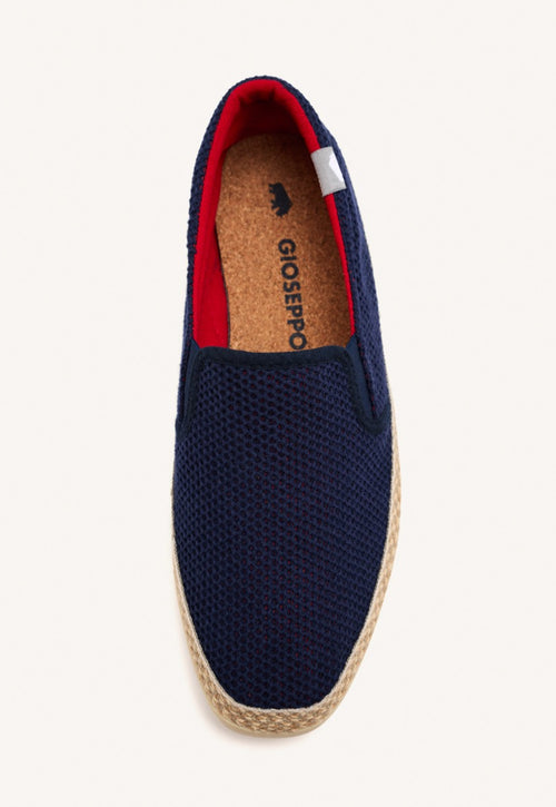 NAVY BLUE MESH ESPADRILLES WITH RECYCLED COTTON FOR MEN YACOLT