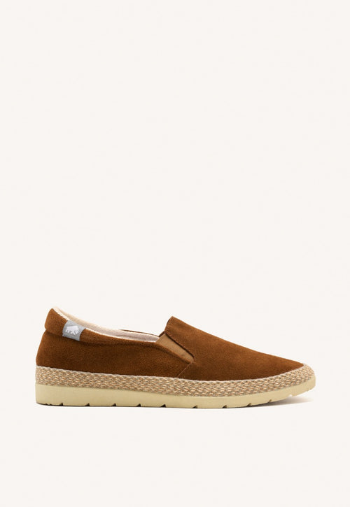 LEATHER COLOR ESPADRILLES WITH ELASTICS AND RECYCLED COTTON FOR MEN PROGER
