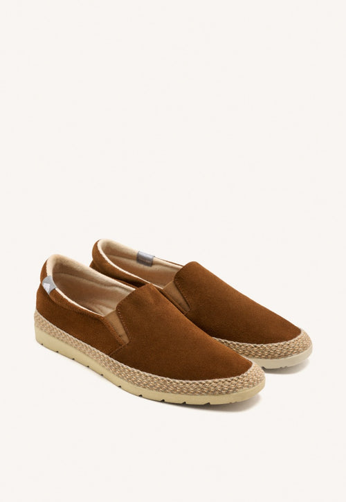 LEATHER COLOR ESPADRILLES WITH ELASTICS AND RECYCLED COTTON FOR MEN PROGER
