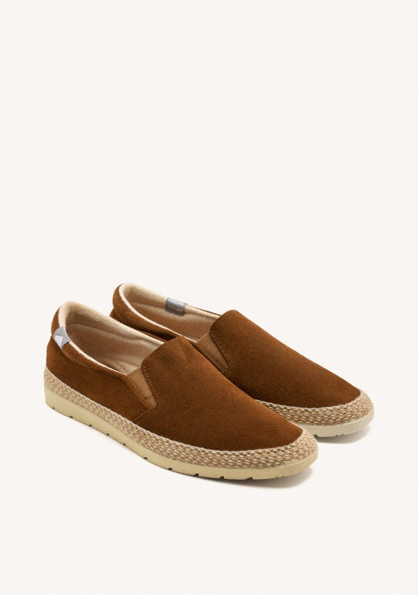 ESPADRILLES COLOR CUERO DE PIEL CON ELÁSTICOS Y ALGODÓN RECICLADO PARA HOMBRE PROGER