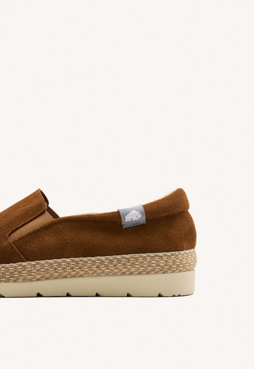 LEATHER COLOR ESPADRILLES WITH ELASTICS AND RECYCLED COTTON FOR MEN PROGER