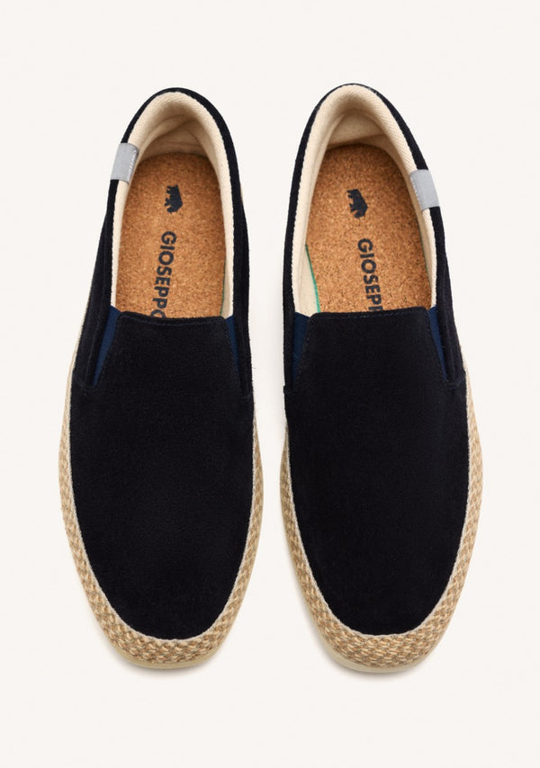 ESPADRILLES COLOR AZUL MARINO DE PIEL CON ELÁSTICOS Y ALGODÓN RECICLADO PARA HOMBRE PROGER