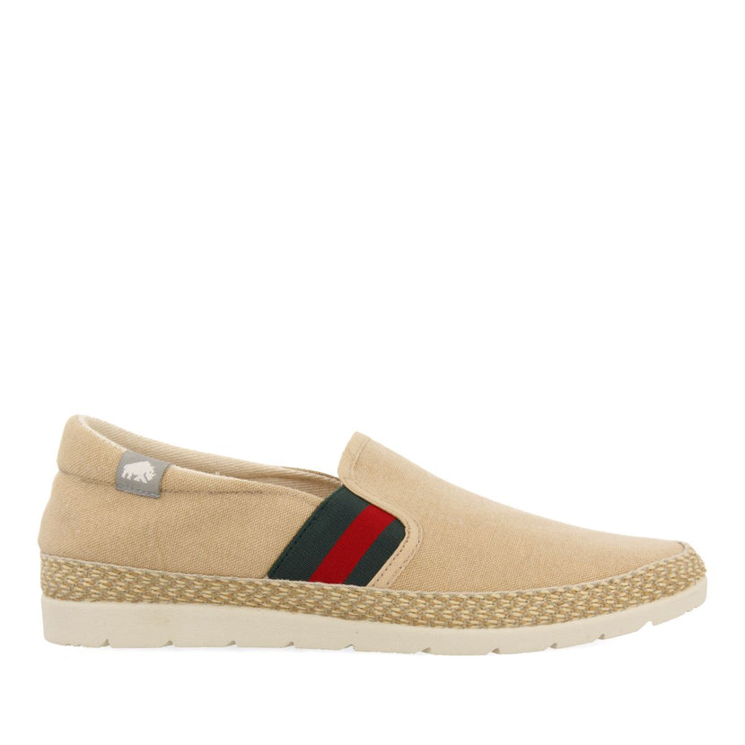 BEIGE ESPADRILLES WITH COLORED ELASTICS AND RECYCLED COTTON FOR MEN WIMER