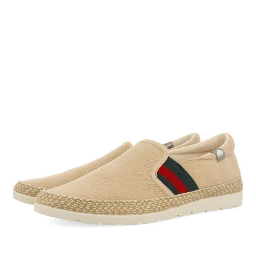 BEIGE ESPADRILLES WITH COLORED ELASTICS AND RECYCLED COTTON FOR MEN WIMER
