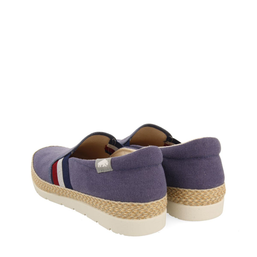 NAVY BLUE ESPADRILLES WITH COLORED ELASTICS AND RECYCLED COTTON FOR MEN WIMER