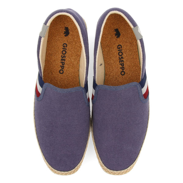 NAVY BLUE ESPADRILLES WITH COLORED ELASTICS AND RECYCLED COTTON FOR MEN WIMER