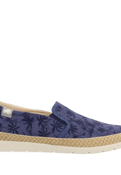 NAVY BLUE ESPADRILLES WITH PALM TREE PRINT AND RECYCLED COTTON FOR MEN SORTINO