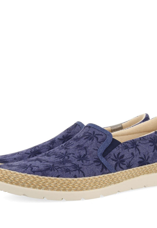 NAVY BLUE ESPADRILLES WITH PALM TREE PRINT AND RECYCLED COTTON FOR MEN SORTINO