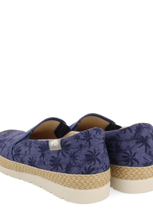 NAVY BLUE ESPADRILLES WITH PALM TREE PRINT AND RECYCLED COTTON FOR MEN SORTINO