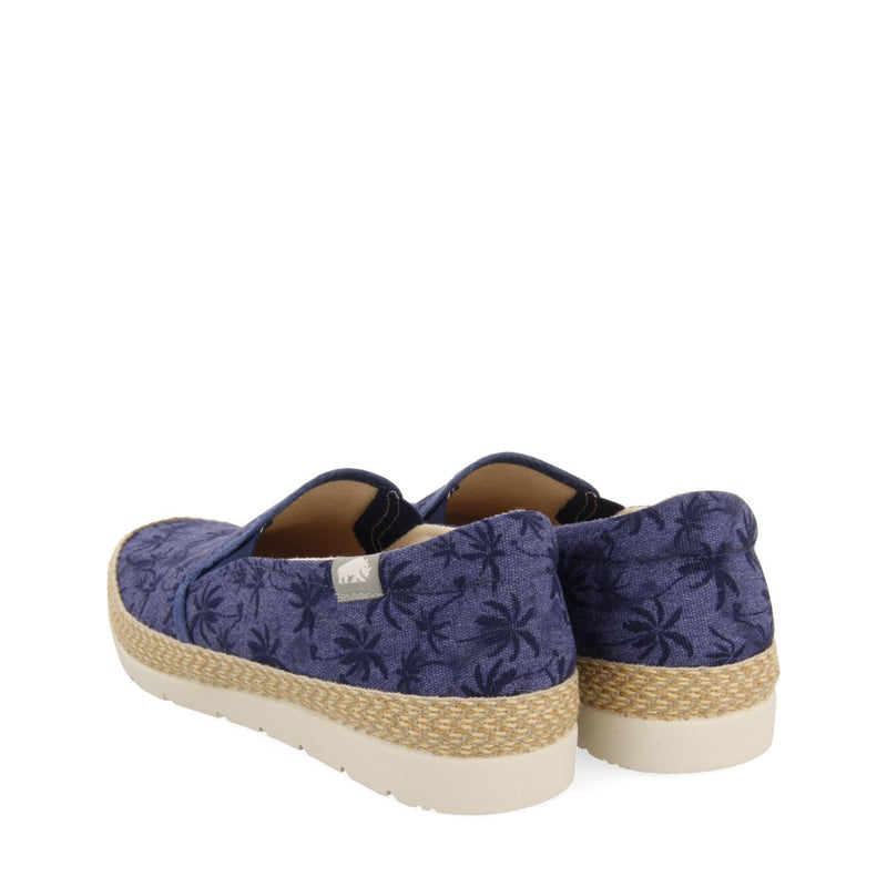 ESPADRILLES COLOR AZUL MARINO CON ESTAMPADO DE PALMERAS Y ALGODÓN RECICLADO PARA HOMBRE SORTINO