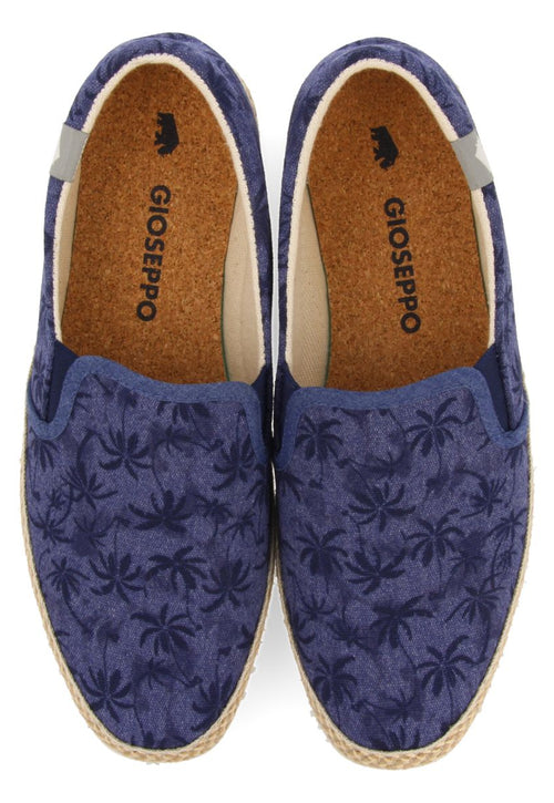 NAVY BLUE ESPADRILLES WITH PALM TREE PRINT AND RECYCLED COTTON FOR MEN SORTINO