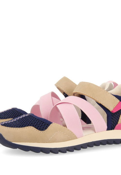 SNEAKERS ABIERTAS COLOR AZUL MARINO CON DETALLES MULTICOLOR PARA NIÑA Y NIÑO ENSLEY