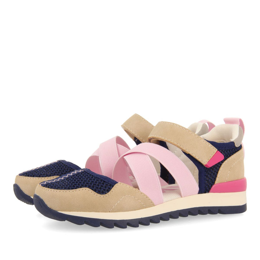 SNEAKERS OUVERTES BLEU AVEC DÉTAILS MULTICOLORES POUR FILLE ET GARÇON ENSLEY