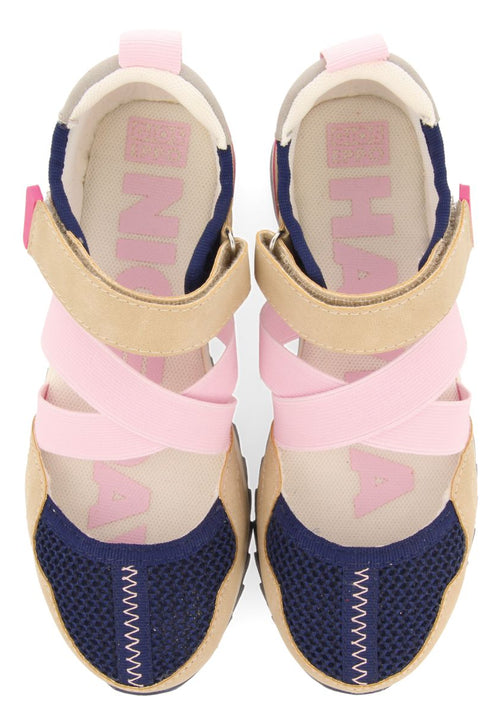 SNEAKERS ABIERTAS COLOR AZUL MARINO CON DETALLES MULTICOLOR PARA NIÑA Y NIÑO ENSLEY