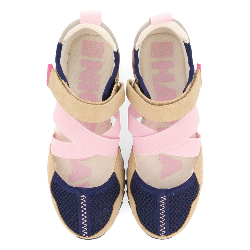 SNEAKERS OUVERTES BLEU AVEC DÉTAILS MULTICOLORES POUR FILLE ET GARÇON ENSLEY
